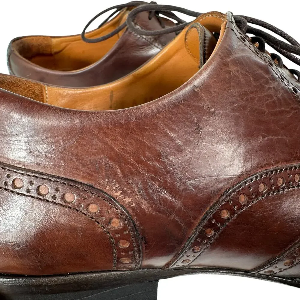 Wolf & Shepard Lace Up Leather Wing Tip Oxford Mens Dress Shoe‎ Size 9 1/2 A